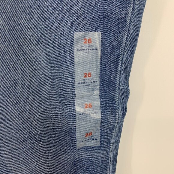 Old Navy Jeans Womens Plus 26 Slouchy Taper Ankle High Rise Button Fly Blue - Picture 7 of 11